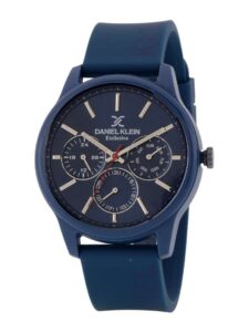خرید ساعت دنیل کلین مردانه بند رابر سه موتوره سورمه ای رنگ